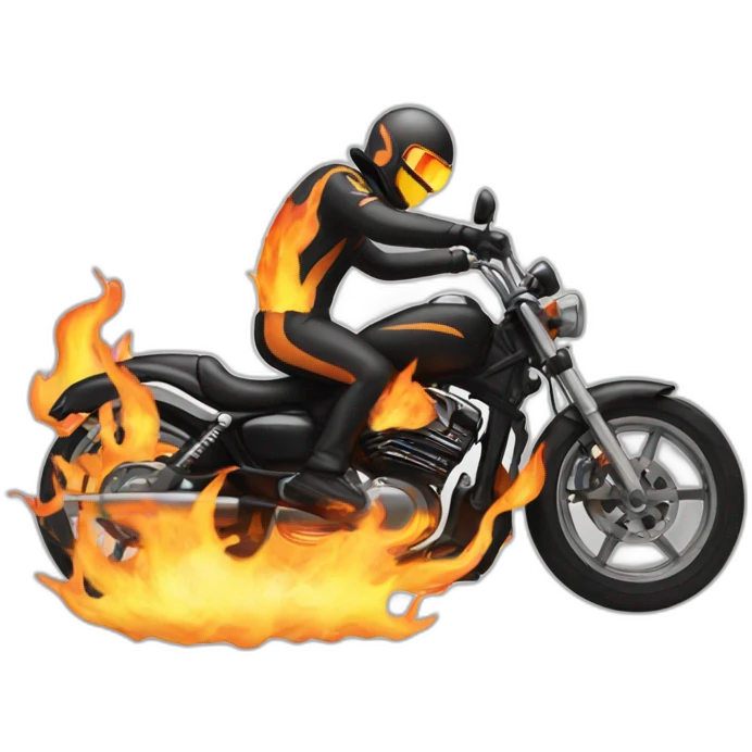 Biker on fire emoji