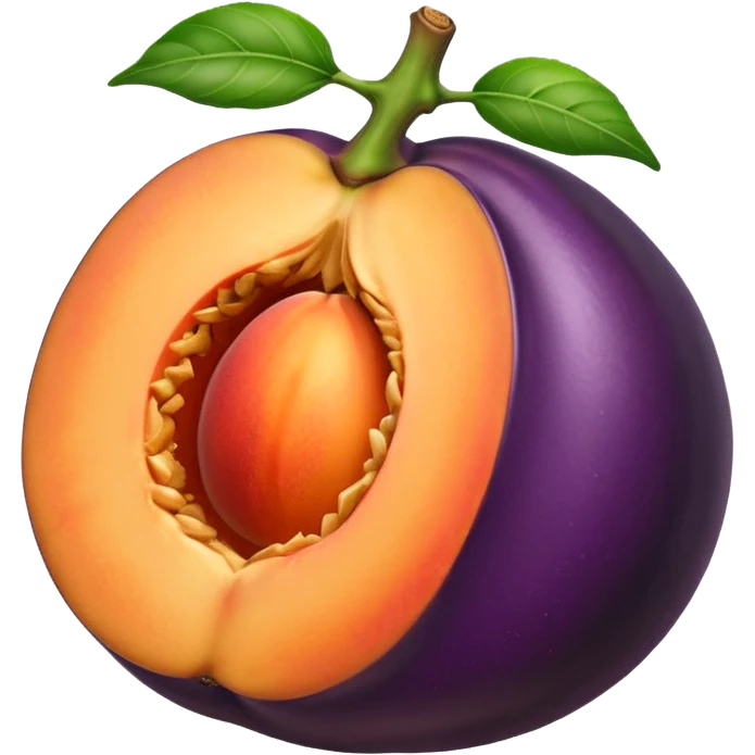 Stick an aubergine half up into the crack of a peach emoji