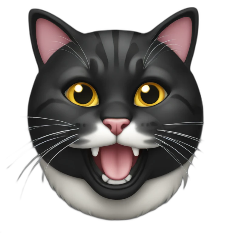 cat-black-chubby-hissing emoji