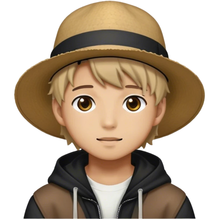 I.N of stray kids with hat emoji