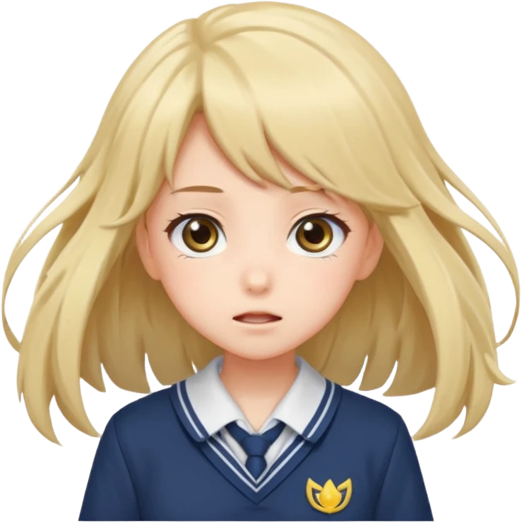 cute anime girl with blowing hair emoji