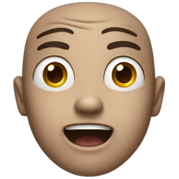 The essence of surprise with an emoji featuring wide-open eyes and a raised eyebrow emoji