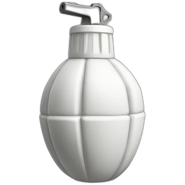 A realistic white grenade emoji