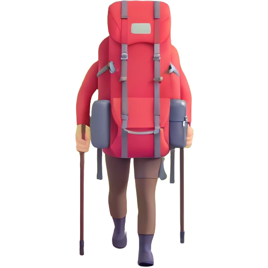Kungsleden trail with hiking backpack and Nordic landscape emoji