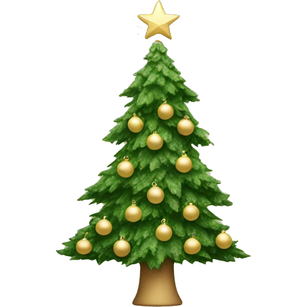 green Christmas tree with beige decorations  emoji