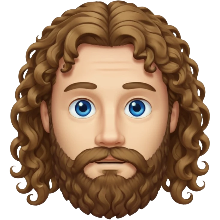 white bearded and curly long haired emoji