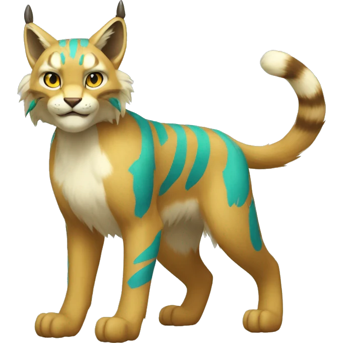 Electric-type Fakémon-Lynx full body emoji