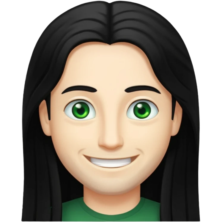 Rob Pilatus with green eyes, long black hair emoji