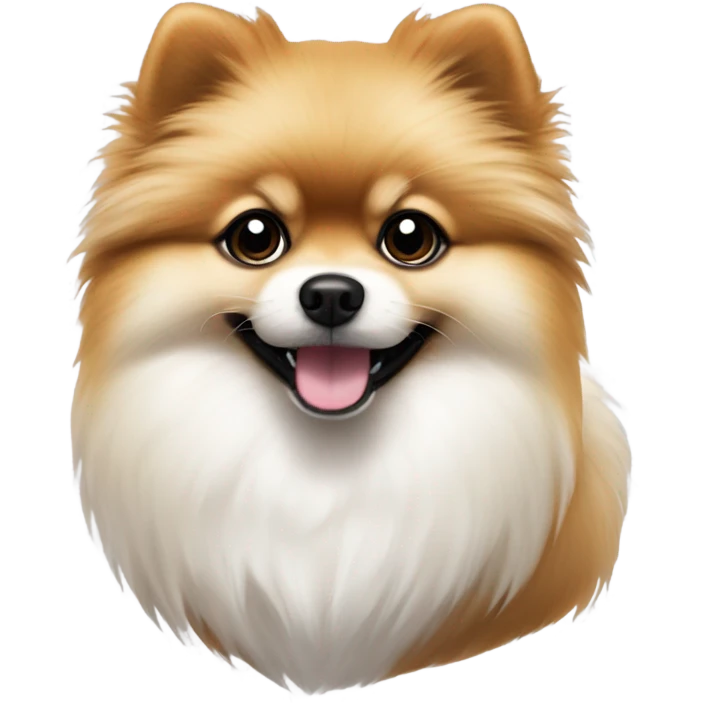 Cute pomerian white and black emoji