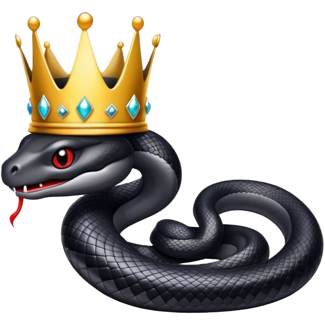 Black snake with a crown emoji