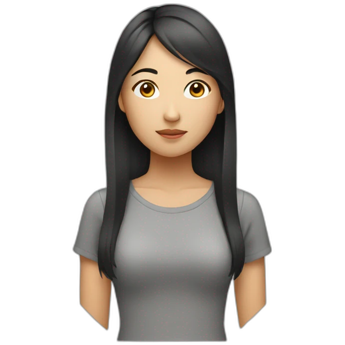 asian young woman thinking emoji