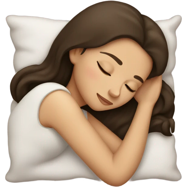 Brunette girl sleeping emoji