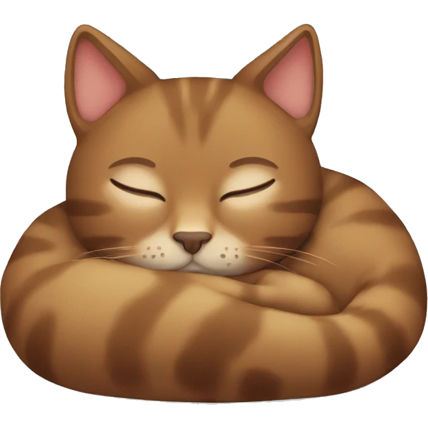 sleeping brown cat emoji
