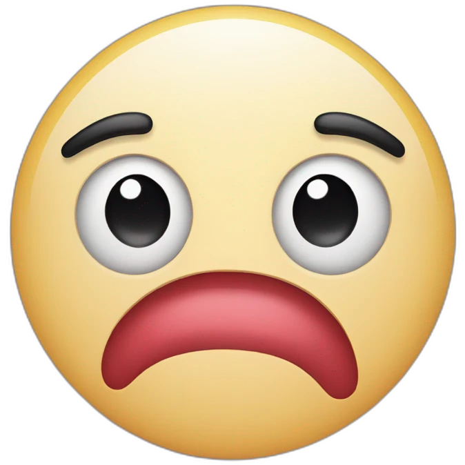Sad mouth with happy eyebrows emoji