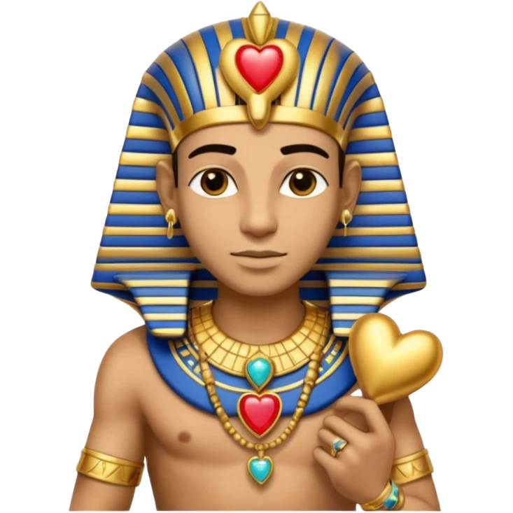 Pharaoh holding heart emoji