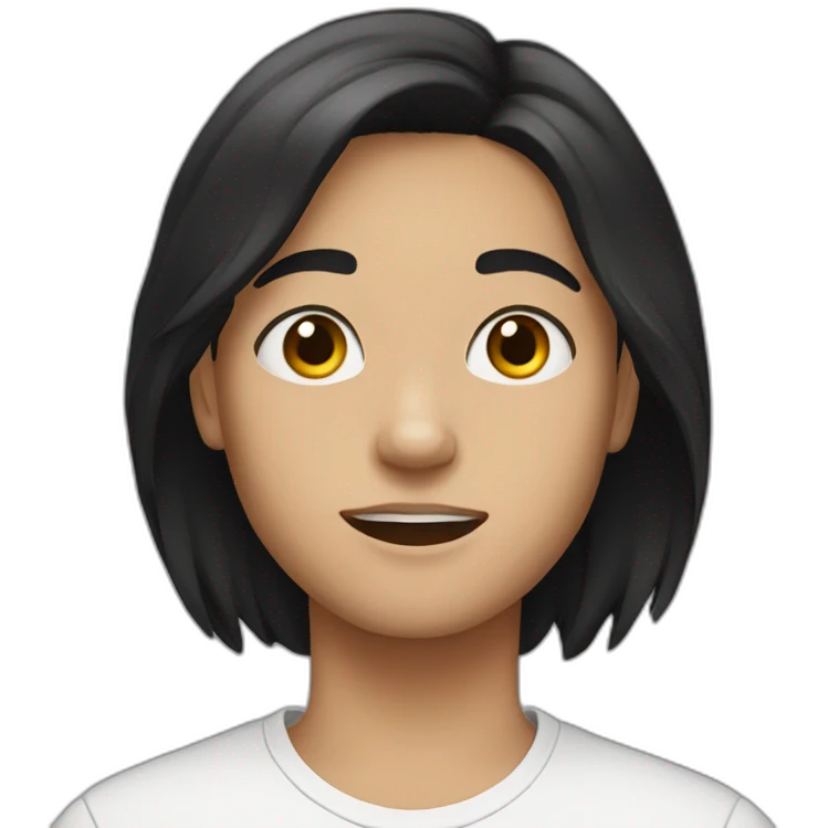 half white teenager with black hair emoji