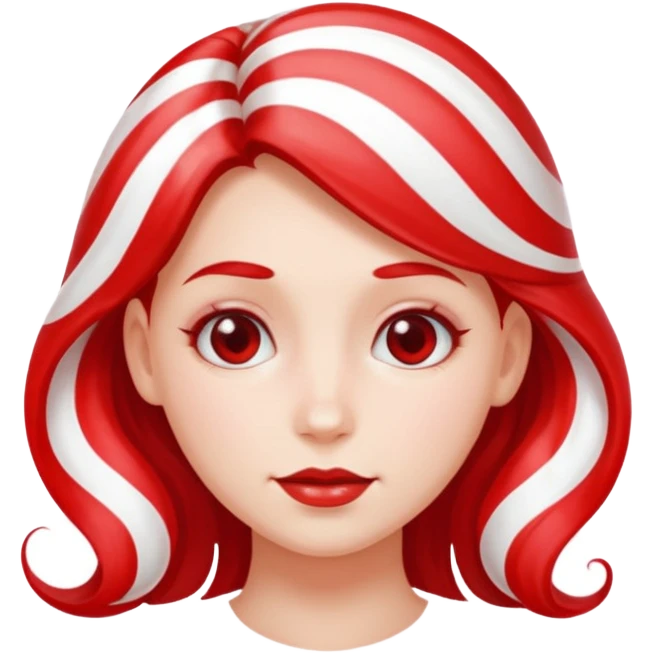 girl with hair made out of peppermint emoji