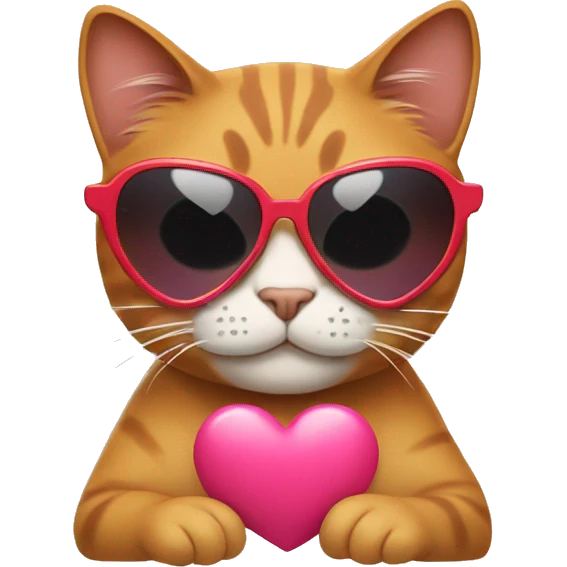 Cat with heart shaped sunglasses emoji