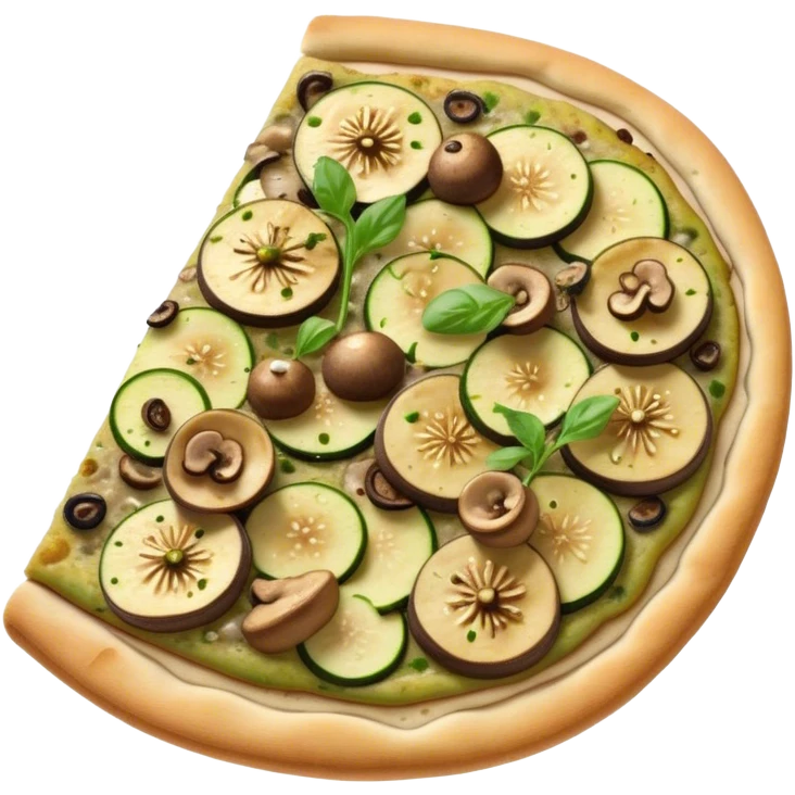 Mushroom zucchini flatbread emoji