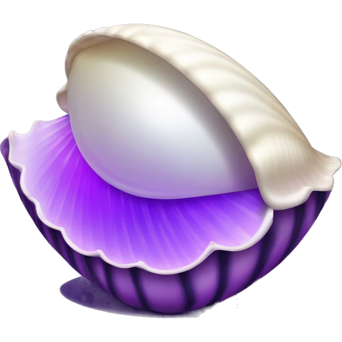 Open Clam shell with purple disco ball as the pearl emoji
