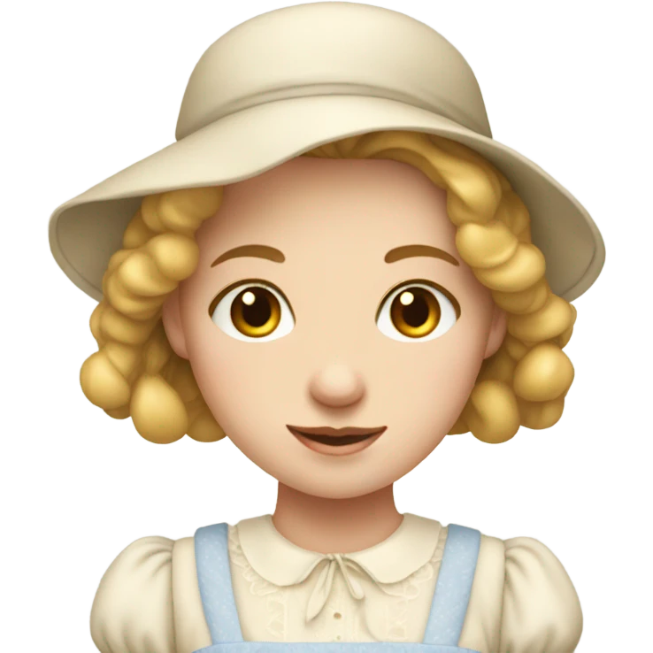 Pale Milkmaid dress girl portrait  emoji