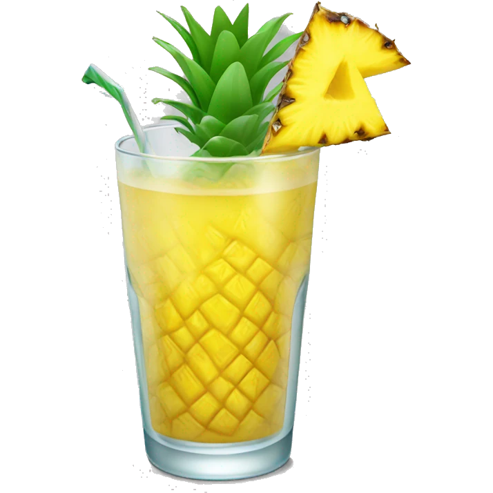 yellow pineapple drink in a highball glass emoji