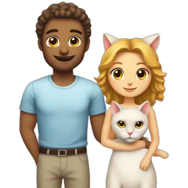 a lamb husband and a cat wife emoji