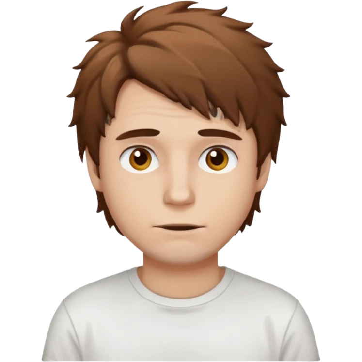 man white skin brown messy hair emoji