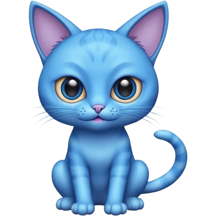 blue alien cat character emoji