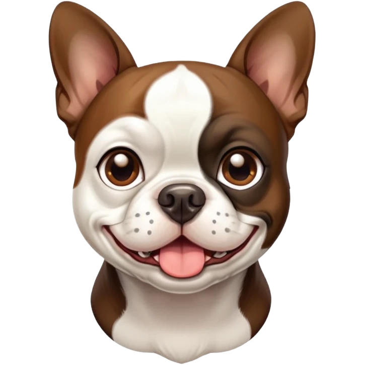 Brown and white Boston terrier  emoji