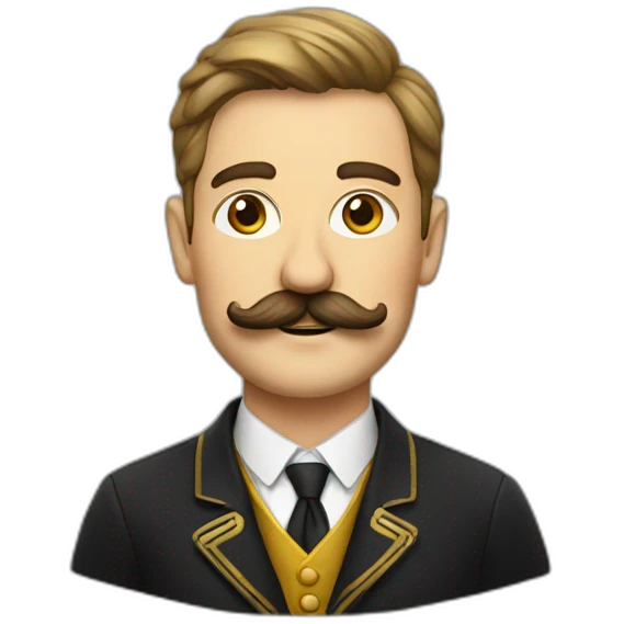 Belgian in national suit with a mustache emoji