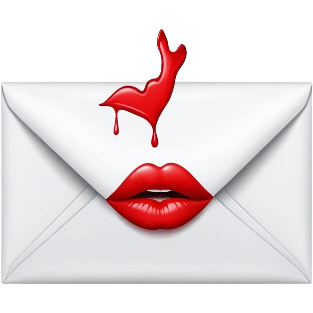 An envelope with a kiss print emoji