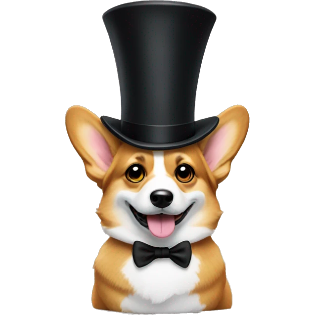 Corgi wearing tophat emoji