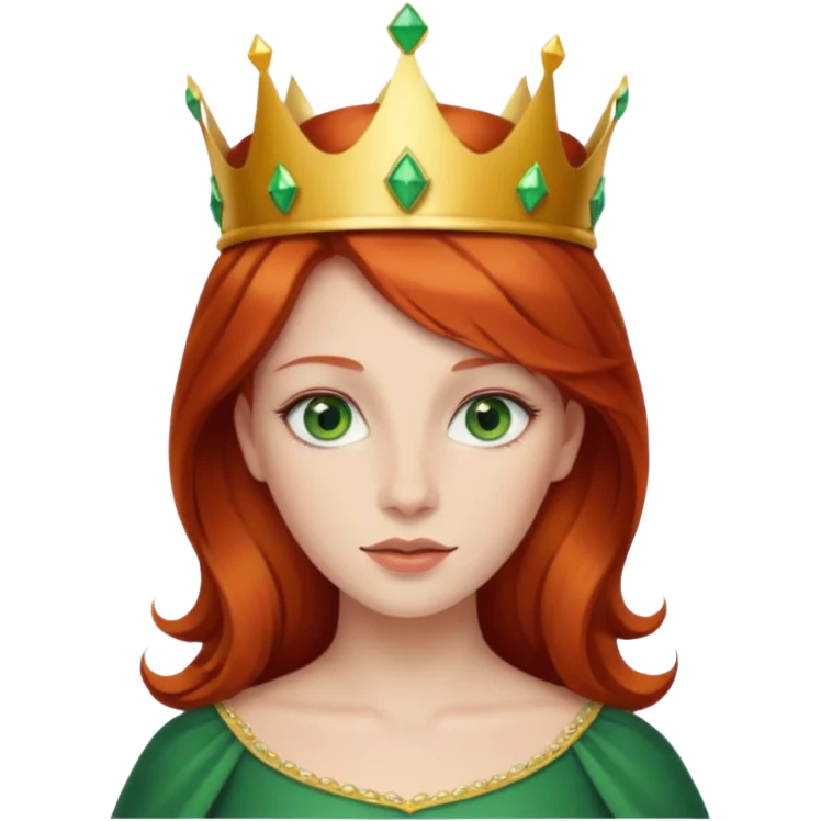 woman pelirroja con corona  emoji