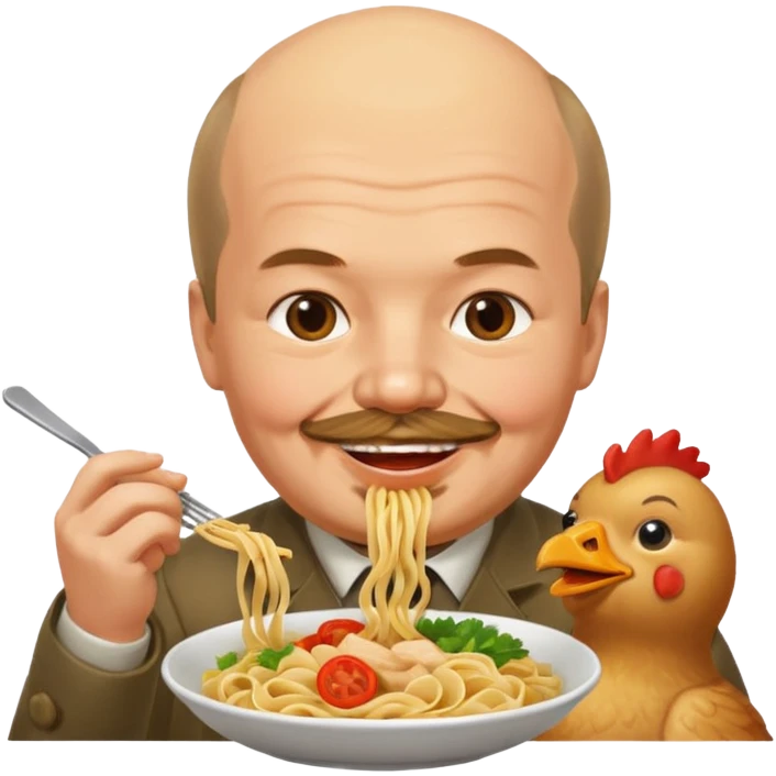 Lenin ăn mì gà emoji