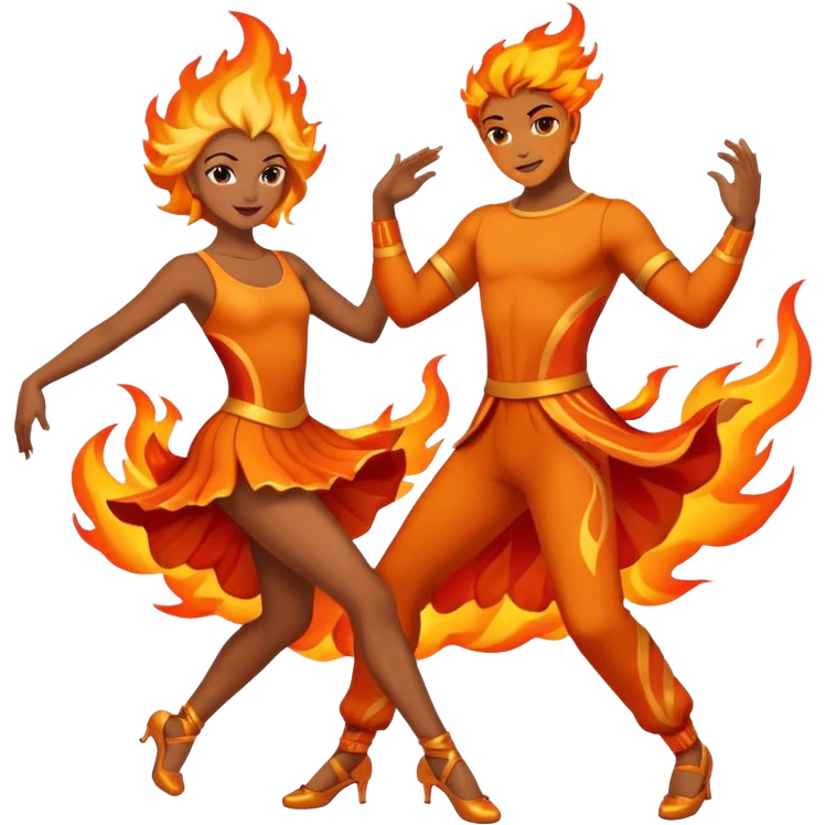 Dancers on fire emoji