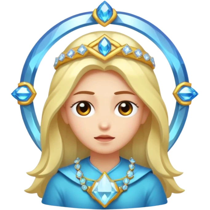 mystic character nodding with crystal halo emoji