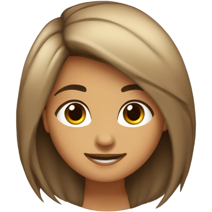 CHICA morena de pelo largo de corlor castaño oscuro emoji