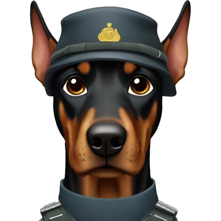 Doberman soldier emoji