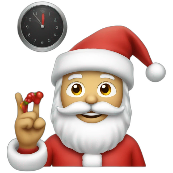 Santa with timer emoji