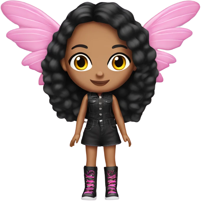 Bratz doll black with pink wings emoji