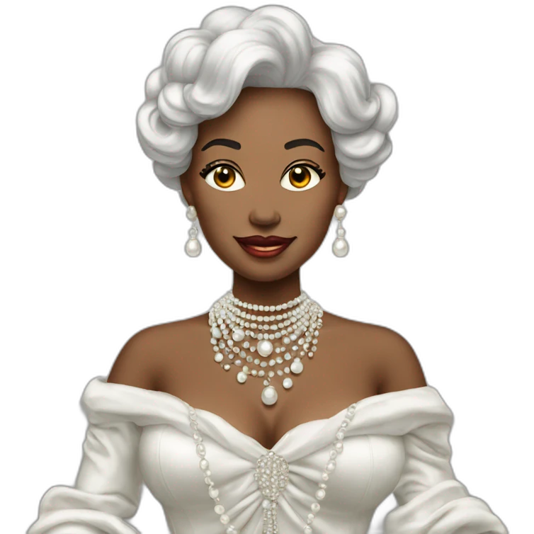 Femme riche portant des perles emoji