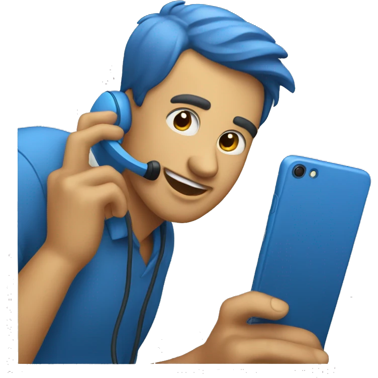 blue phone screen solo emoji