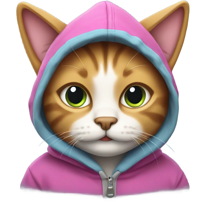 cat wearing a hoodie emoji