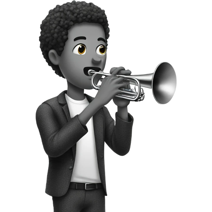 Doodle playing trumpet emoji