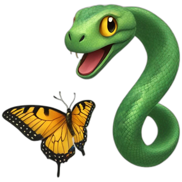 Butterfly and snake emoji