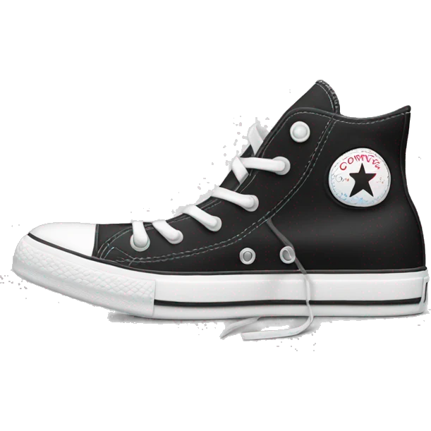 Black and white high top converse  emoji