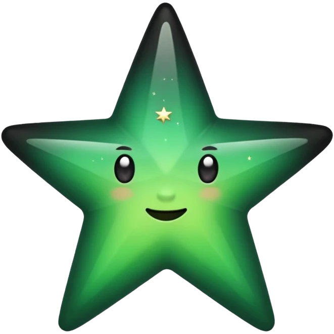 half black half green star  emoji