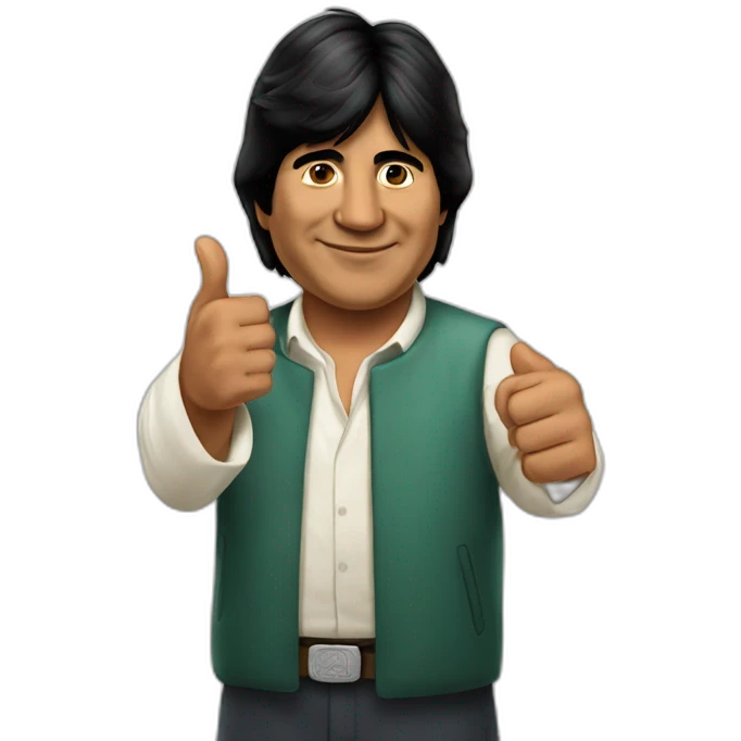 Evo Morales thumb Up pointing emoji
