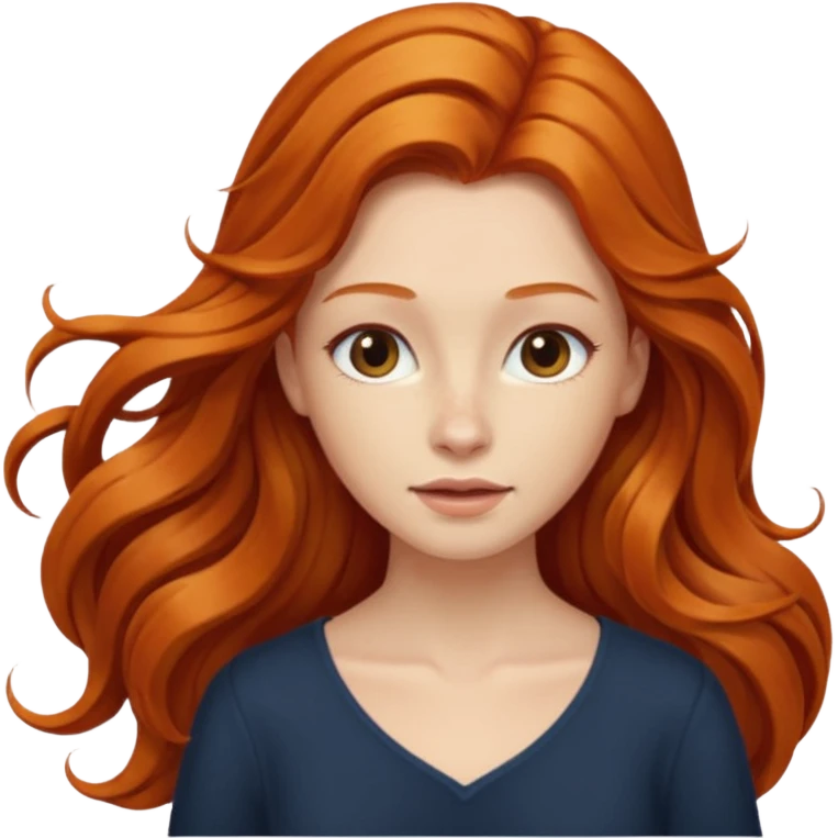 Make a womans breast ginger with long hair emoji